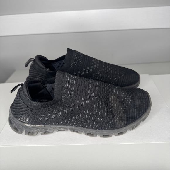 Skechers Shoes - Skechers Glide-Step Women Size 6 Black Knit Slip On Walking Shoes 40412